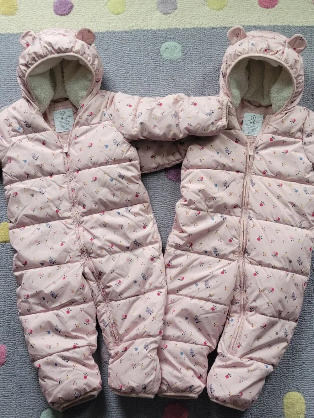 Two Baby Gap Cool Max Snowsuit 18-24 Months in Petal Pink